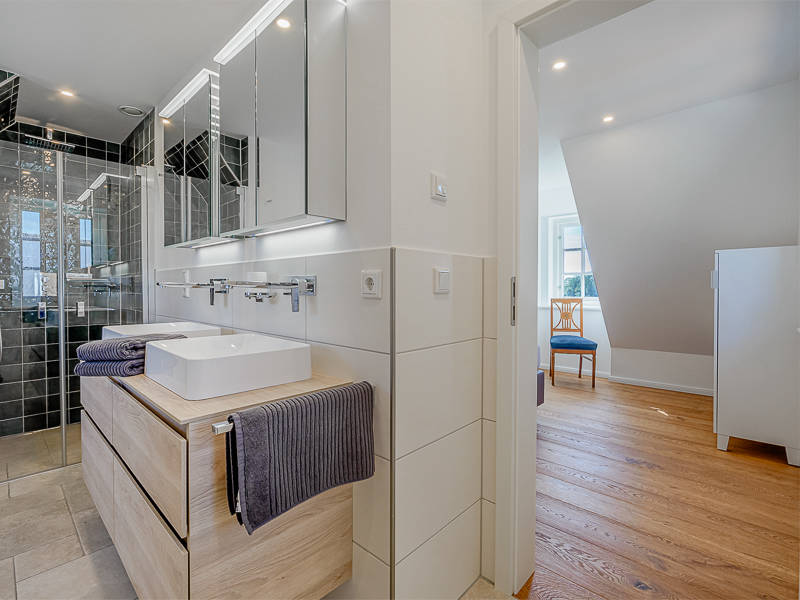 Bad en Suite in dem Ferienhaus Hermine auf Pellworm